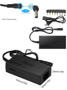 Cargador de corriente Universal para ordenador portátil, adaptador de CA de 96W con 8 convertidores de enchufe CC, cargador portátil ajustable de 12V a 24V, enchufe EE. UU., Adaptador de corriente Universal para ordenador portátil, cargador de 96W y 12V-24V, - Tipo de Enchufe B USA (110-127V) - Ver 4
