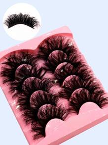 5 Pairs 3D Fluffy Faux Mink Lashes, Dramatic Messy Exaggerated 25mm False Eyelashes