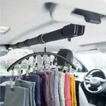 3 件不锈钢衣架，每件带 10 个夹子，抛光多功能衣柜收纳架，用于存放裤子、袜子、紧身裤和短裤 - 彩色 - 查看 2