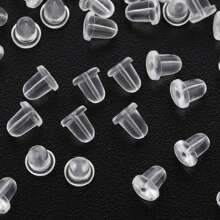 Transparent Silicone Earring Back Cover With 500 Earring Plugs That Can Be DIY Replaced (Size 4 X 4 Mm) - 彩色 - 查看 7