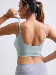 Women Seamless Casual Sports Camisole, Sexy Open Back Spaghetti Strap, Suitable For Summer Exercise