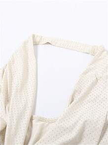 Summer Sexy Solid Color Bodycon Dress, Sleeveless Spaghetti Strap Backless Mini Dress, Women Party Wear - Khaki - View 8