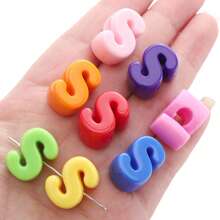 10pcs Letter 3D Beads -Random Color Mixing Of Number Beads, English Letter Beads- Used For Jewelry Creative DIY Make, Such As Bag Chains, Waist Chains,Phone Chains Accessories