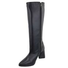 Women's Long Boot With Triangle Heel, Timeless Model - Negro - Ver 3