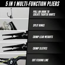 Beyond Fishing Pro Aluminum Series 8 Inch Multifunction Fishing Pliers, Saltwater Resistant Fishing Cutter, Tungsten Carbide Cutters, Corrosion Resistant  Coating With Sheath - 黑色 - 查看 3