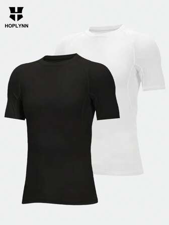 HOPLYNN Tween Boy 2 Packs Raglan Sleeve Sports Moisture Wicking Base Layer Tee