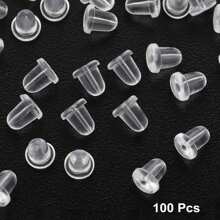 Transparent Silicone Earring Back Cover With 500 Earring Plugs That Can Be DIY Replaced (Size 4 X 4 Mm) - 彩色 - 查看 16