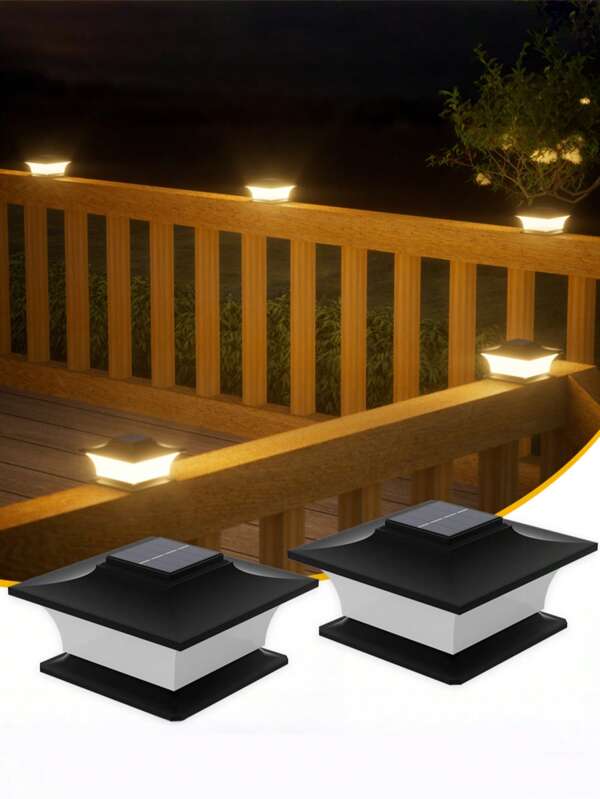 1Pc Solar Post Cap Light, LED Fence Light, Waterproof Solar Powered Post Light, Decorative Outdoor LED Light, Landscape Light, Home Outdoor Gate Post Light, Fence Decor/Deck Decor