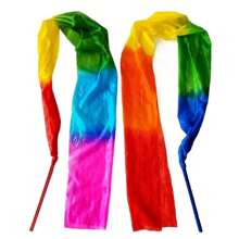 1.5m/2m Dance Streamer Gymnastics Dance Ribbons Belly Dance Real Silk Ribbon Throw Streamer With Rod - Ribbon - View 2