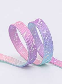 1 Pair Colorful Gradient Shoelaces Suitable For Casual Shoes, Athletic Shoes, Canvas Shoes, Basketball Shoes, Outdoor Shoes