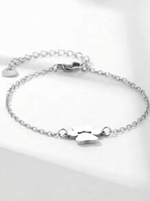 适合女孩的时尚可爱狗爪配饰，不锈钢狗/猫爪手链，钛钢手链饰品 - 彩色 - 查看 1