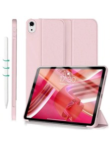 适用于 iPad 第 6/7/8/9/10 代、iPad Air 4/5、9.7 10.2 10.9 11 英寸 2018-2024、自动唤醒/睡眠、超薄轻便三折支架智能硅胶软 TPU 后壳保护套