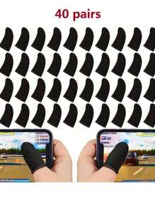 60-100 个黑色碳纤维指套简约款拇指套手指无缝触屏防汗透气手指套