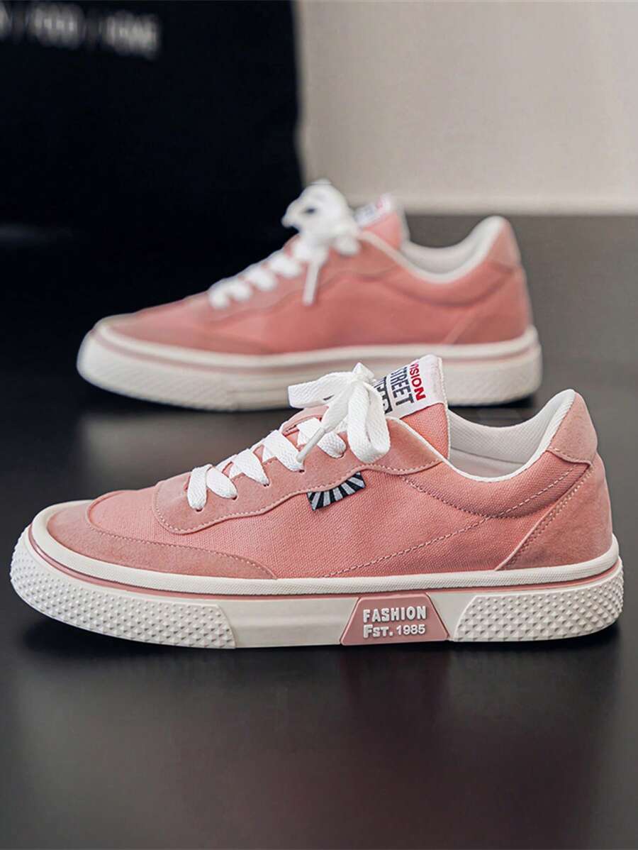 Men Canvas Shoes, Spring New Thick Bottom Increased Height Anti-Slip Soft Bottom Comfortable Lightweight Men Shoes, Low-Top Round Toe Lace-Up Outdoor Sports Street Fashion Casual Sneakers, Large Size 46 Daily Commute Versatile