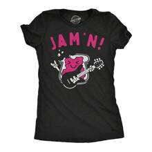 Womens Funny T Shirts Jam'n Sarcastic Rock And Roll Graphic Novelty Tee For Ladies Funny Womens T Shirts Cute Vintage Fashion Casual Ladies T-Shirt Gift - 希瑟.布萊克 - 查看 1