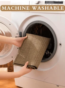 2/1 pieza Juego de alfombras de baño de secado rápido, alfombra de baño de lino ultra delgada, alfombra de baño absorbente y antideslizante, alfombra de baño de enfriamiento y secado rápido, alfombra de baño antideslizante de verano - Café integral - Ver 11