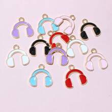 20-50pcs 15x14.5mm Enamel Cute Earphone Headphones Charms Pendant DIY Jewelry Making Accessories For Bracelet Earrings Keychains
