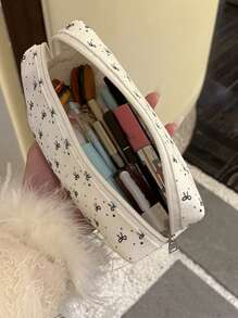 1 Stück süße Kosmetik- & Stifteaufbewahrung mit großem Fassungsvermögen, Schleife Dekor Federmäppchen Rückkehr zur Schule, Stifteetui, Schultasche