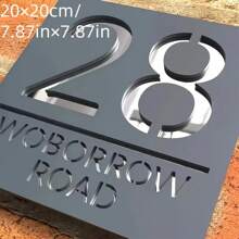 Placa de identificación personalizada de doble capa de acrílico con nombre en inglés y números, resistente al agua, fácil instalación para letreros de oficina/negocio/residencia, regalos de cumpleaños, graduación, multifuncional, anti-moho, ornamental, exquisita, elegante, de alta calidad, adorable, moderna, personalizada, única, regalos ideales para él, regalos ideales para amigos, para aniversarios, para cumpleaños, cocina, comedor, dormitorio, oficina, sala de estar, hogar, jardín, sala de té, decoración del hogar, impresión gráfica - Multicolor - Ver 9