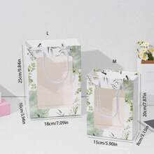 2 件透明展示窗手提袋、节日派对鲜花礼品包装袋、贸易展礼品袋、带开窗的毛绒娃娃礼品袋