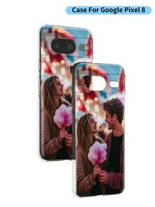 1 pieza Funda de teléfono transparente personalizada con diseños florales, adecuada para Pixel 9 Pro / 9 Pro XL / 9A / Pixel 8 Pro / 7 Pro XL / 6A Series, de moda, colorida, a juego con el teléfono, a medida, personalizada, única, regalo personalizado ideal para novio o novia