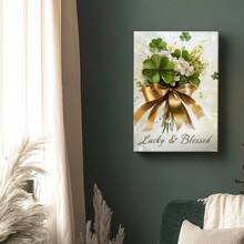 1Pc Vintage Shamrock Printable St Patrick's Day  Wall Art  Canvas Wall Art For Living Room Wall Decor For Bedroom Bathroom Framed Wall Poster Art Prints Ready To Hang Pictures Home Decorations - Multicolor - View 6