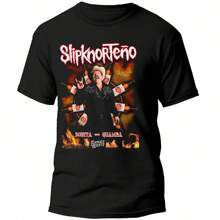 Playera Negra Hombre Slipknorteño Casual 100% Algodón - Negro - Ver 1