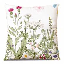 1pc Polyester Floral Pattern Digital Printed Single-Sided Decorative Throw Pillow Cover, For Home Decor, Suitable For Multiple Scenes, Without Pillow Insert - Multicolor - View 14