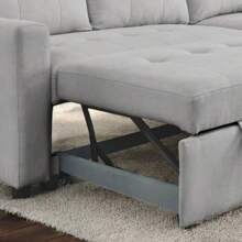 MH 78.5" Reversible Sectional Couch With Sleeper Sofa Bed, Ideal For Small Space Living Rooms. Features Storage Chaise & Side Storage Bag, Perfect For Compact Apartments, Studios. Comfortable, Space - Saving, And Functional For Modern Living!