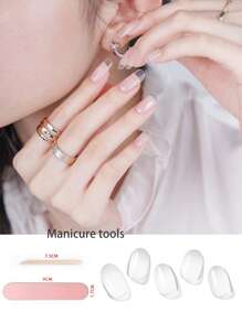20/32/36/40 Stickers d'ongles en gel durcissant, stickers d'ongles transparents, vernis à ongles UV, qualité salon, stickers d'ongles en gel longue durée