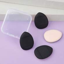 4pcs Thumb-Sized Mini Makeup Sponges, Dry & Wet Foundation Applicator, Finger Tip Powder Puff - Multicolor - View 13