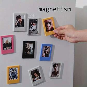 10/5/3pcs Colorful Magnetic Photo Frames, 3 Inch Refrigerator Magnetic Photo Album, For Storing Family Memories Photos, Compatible With Fujifilm Film - Home, Living Room, Office Decor Photo Card Display, Christmas, Valentine's Day, New Year Gift