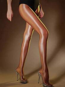 1Pair Sexy Oiled Pantyhose Oiled Delicate Smooth Dance Leggings Line Crotch Pantyhose Woman
