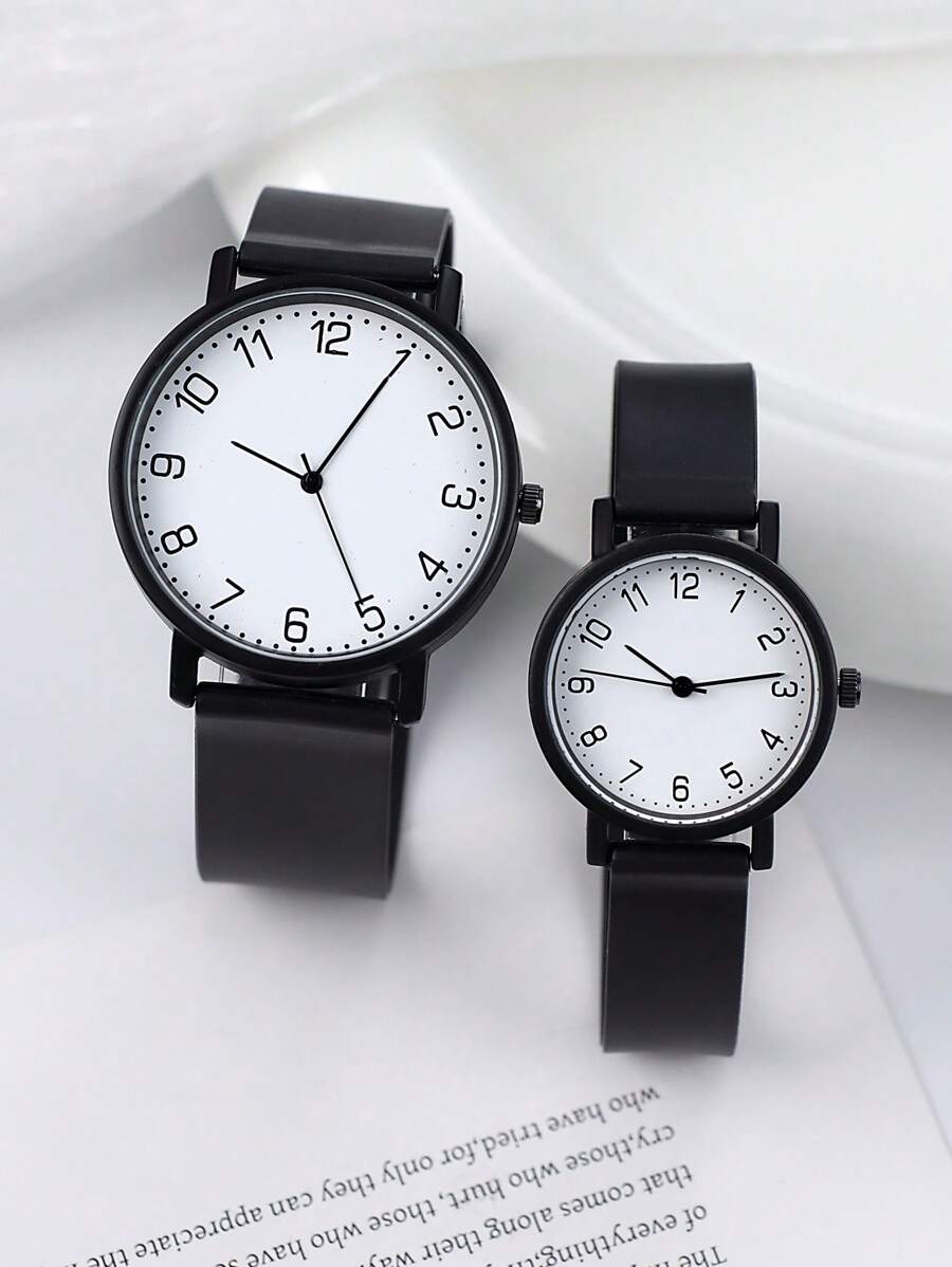 1 pieza Reloj de hombre con correa de silicona y esfera redonda, de cuarzo, adecuado para uso diario o fiestas, también se puede usar como regalo para parejas