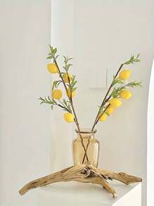 1 Stück mit 5 gelben Früchten, Zitronen Früchte, Zitronenzweige, 94 cm künstliche Blumenzweige, geeignet für Heim, Hochzeit und Party Dekoration - frische und lebendige Frucht Dekoration, passend für Tische und Vasen