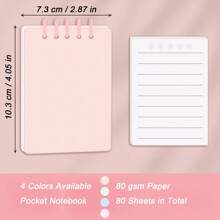 Libreta de bolsillo, cuaderno pequeño, libreta de bolsillo, cuaderno espiral pequeño de 10.3X7.3cm (4.05X2.87in), papel de 80g/m2 para mantenerse organizado en el trabajo, la escuela y la oficina, útiles escolares, de vuelta a la escuela. - Multicolor - Ver 2