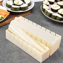 3pcs Sushi Mould Tools Set, Seaweed Nori Mold Rice Ball Maker Sushi Rolling Mat - White - View 5