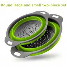 1/2pcs Foldable Drain Basket, Portable Vegetable Washing Basket, Square & Round Expandable Water Filter Basket, Fruit And Vegetable Washing Bowl, Kitchen Supplies