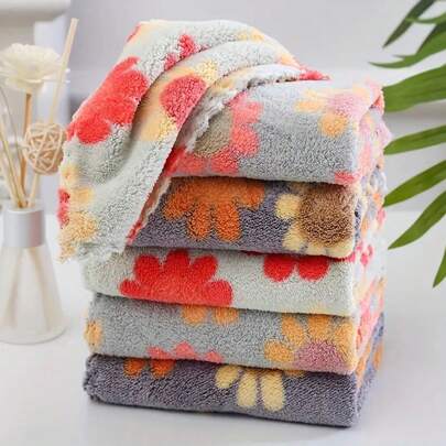 2/5/10pcs Bohemian Floral Pattern Cleaning Cloths - Super Absorbent, Quick Dry, Soft Polyester - Luxurious Home Essential (Random Color)