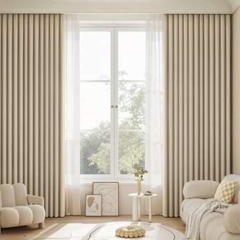 1 件/2 件窗帘，遮光窗帘，隔热，不透明带孔窗帘，轻质隔热，防紫外线，卧室家居客厅室内装饰，遮光窗帘，隔热，不透明带孔窗帘，轻质隔热，防紫外线，卧室家居客厅室内装饰