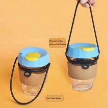 Accessorio portatile in silicone multicolore per tazze da caffè, cinturino con fibbia, porta-tazza, contenitore per bevande, tazza da viaggio, articoli per il ritorno a scuola