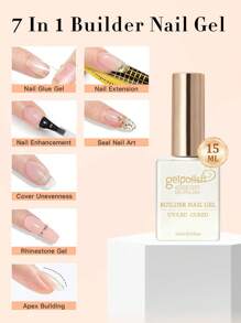 15ML Clear Building Nail Gel Nail Polish For Strengthener Gel Extension Gel Base Coat In A Bottle Soak Off Uv Led Gel Nail Extension