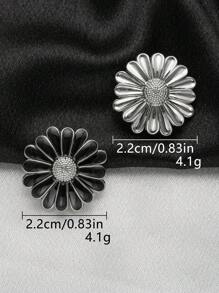 5pcs/Pack Fashion Double Layered Oil Drip Small Daisy Flower Metal Buttons, DIY Decoration For Coat, Sweater, Casual Suit, Jacket, Scarf, Shoes, Bag, Pendants