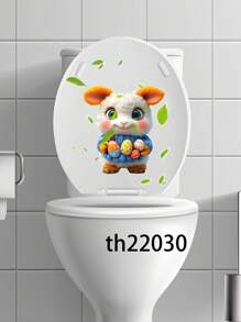 1 件可爱兔子复活节马桶座贴纸、卡通兔子复活节彩蛋和绿叶马桶贴纸、PVC 自粘浴室墙贴、春季蝴蝶墙贴、家居装饰乙烯基贴花、春季蝴蝶元素墙贴装饰品让您的家焕然一新、Rama 装饰贴纸 - 11.81*11.81 英寸 - 彩色 - 查看 18