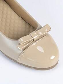 女士时尚坡跟柔软舒适一脚蹬高跟鞋 - 杏色 - 查看 4