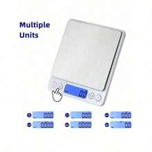 1 kleiner edelstahlener digitaler Küchenwaage, 3 kg multifunktionale Taschenwaage, Mini Lebensmittelwaage, hinterleuchtetes LCD-Display professionelle elektronische Schmuckwaage, Tara- und PC-Funktion, geeignet für Heim-Kochwaage, Reise, Lebensmittel, Küchenutensilien, Backwerkzeuge, Gewichtsmanagement, Edelstahl (ohne Batterien)