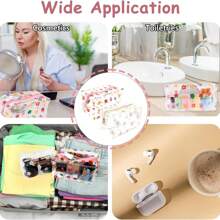 3 piezas Bolsa de maquillaje floral linda e impermeable, estuche de tocador floral refrescante de verano para organización de cosméticos, almacenamiento de útiles escolares, accesorios de baño, bolsa con cremallera con estampado de margaritas, organizador de baño de viaje portátil para mujeres