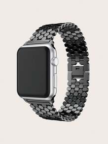 1pc Solid Color Fish Scale Pattern Quick Release Stainless Steel Smartwatch Band Compatible With Apple Watch Series 10/9/8/7/6/5/4/3/2/1/SE/Ultra - 38mm/40mm/41mm - View 6