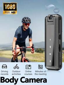 Ultra-HD 1080P Sports Mini Camera Sleek Lightweight Outdoor Adventure Companion With Advanced Night Vision Multi-Functional Portable Digital Video Recorder Compact BodyCam For Police And Action Enthusiasts Featuring A Versatile 180° Rotating Lens For Unparalleled Bike And Helmet Mounting Flexibility