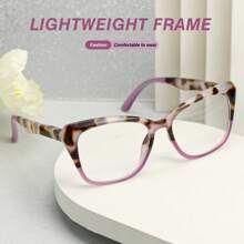 1 st. Elegante grote frame dames leesbril, premium luipaard gradiënt kleur, modieuze lentekleuren, hoogwaardig pc-frame met comfortabele elastische pootjes, een klassieke stijlvolle dames leesbril